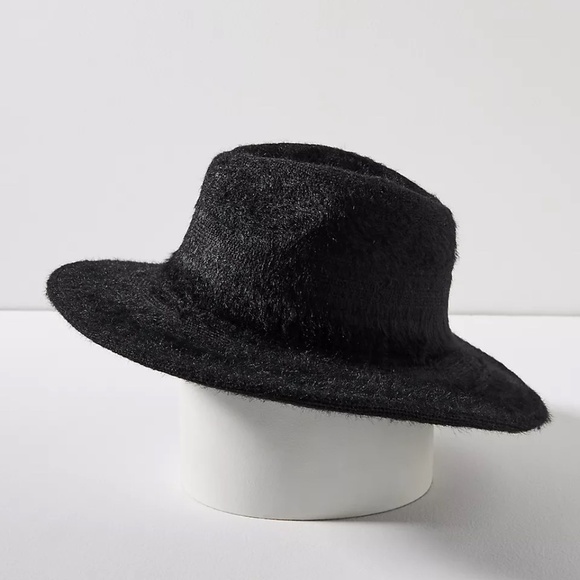 Anthropologie Black Fuzzy Knit Rancher - Picture 4 of 4